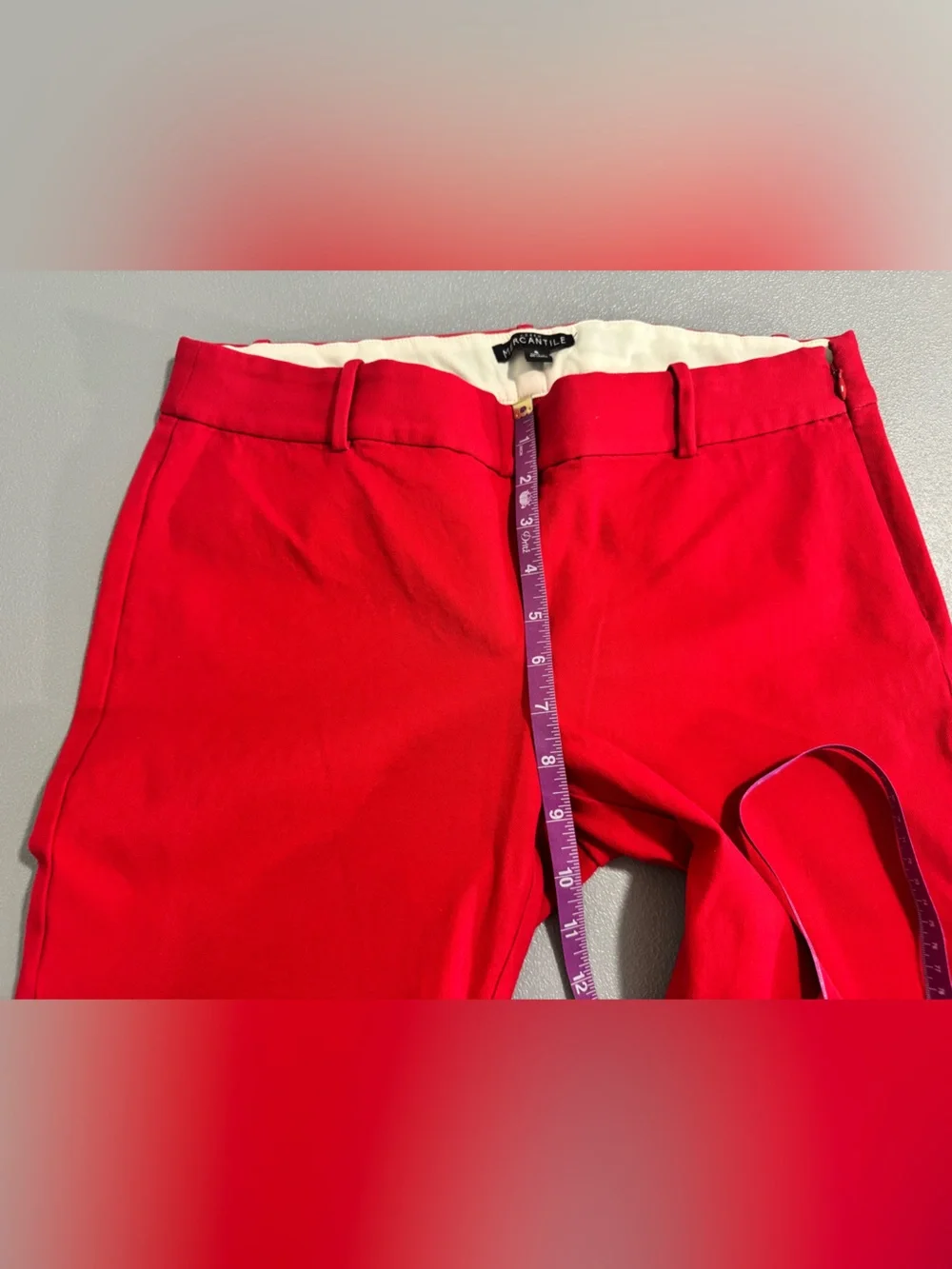 J. Crew Mercantile Red Cotton Slim Fit Dress Pants Size 8 - Picture 9 of 10